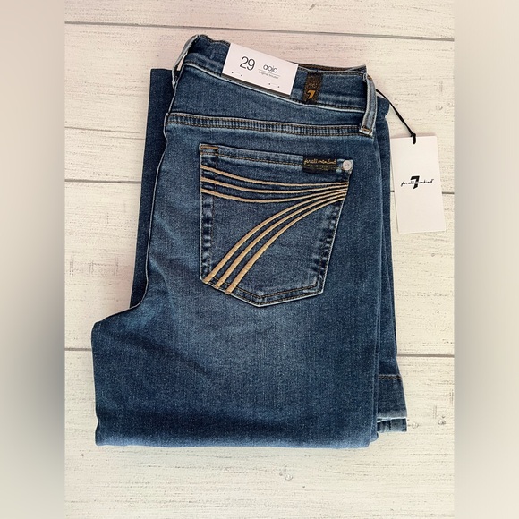 7 For All Mankind Dojo Original Jeans Trouser NWT Size 29 7FAMK Color Fawn - Picture 8 of 8
